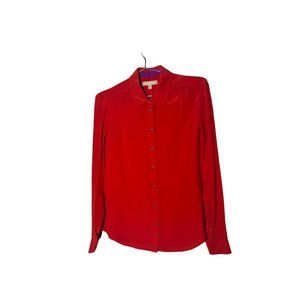 Banana Republic Red Silk Button Up Shirt Size XS